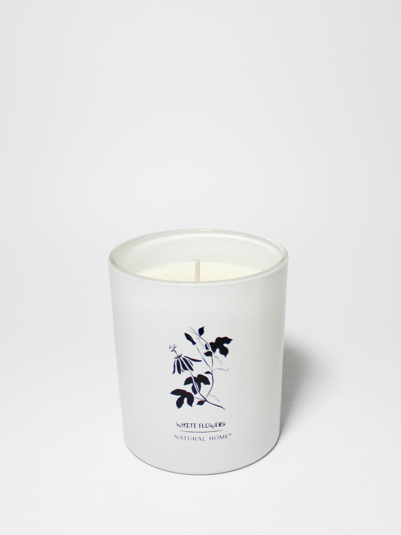 White Flowers Natural Home 11.5 oz scented candle